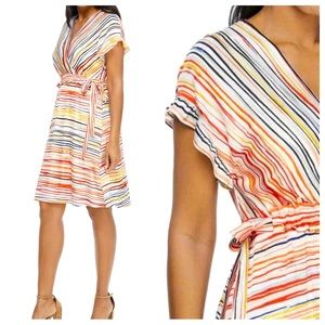 NWT London Times Stripe Surplice Dress